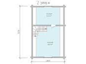 Дом шале из бруса с сауной в 1,5 этажа 9х10 Медея